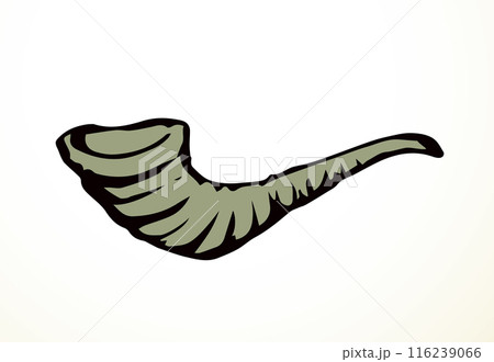 Vector drawing. Jewish ritual horn shofar 116239066