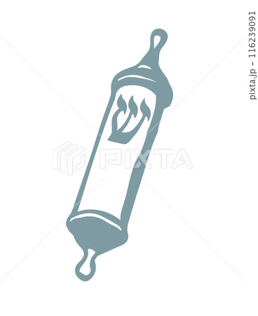 Vector drawing. Jewish box with torah. Mezuzah 116239091
