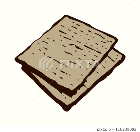 Vector drawing. Two slices of unleavened bread Vector drawing. Two slices of unleavened bread 116239092
