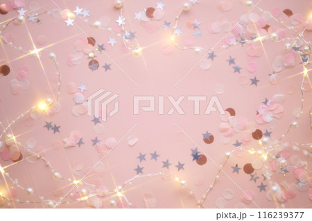 Abstract New Year and Christmas pink background with place for your text. 116239377