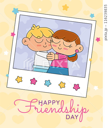 Friendship day Children hugging Vector illustration Friendship day Children hugging Vector illustration 116239835