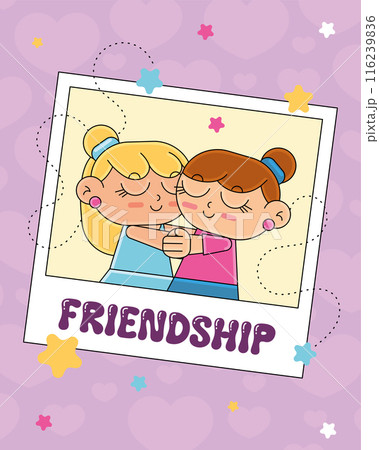 Friendship day Children hugging Vector illustration Friendship day Children hugging Vector illustration 116239836