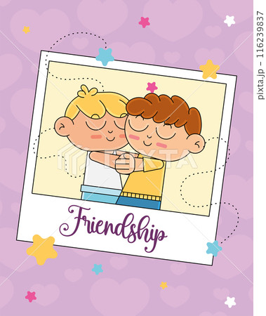 Friendship day Children hugging Vector illustration Friendship day Children hugging Vector illustration 116239837