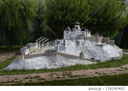 Castle in Trencin in Miniatures Park, Podolie, Slovakia 116240401