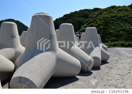 海岸の波消しブロック 116241156