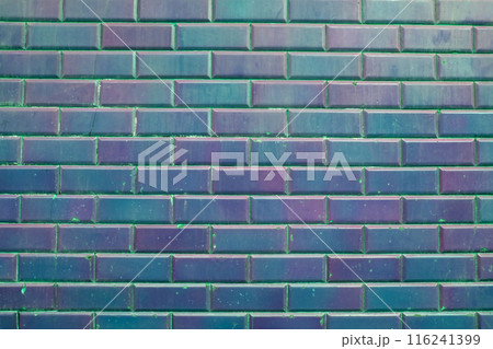 Colorful mosaic tiles on the wall. Abstract background and texture for design. Colorful tile bathroom wall texture, old vintage kitchen floor background 116241399