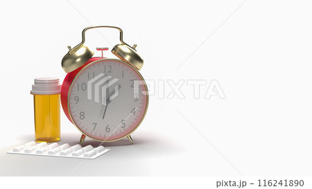 The pill pack and clock for medical or health concept 3d rendering. 116241890