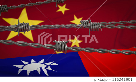 The china and Taiwan flag for Background concept 3d rendering. The china and Taiwan flag for Background concept 3d rendering. 116241901