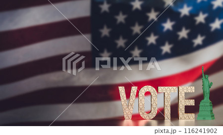 The statue of liberty and text for America vote concept 3d rendering. The statue of liberty and text for America vote concept 3d rendering. 116241902