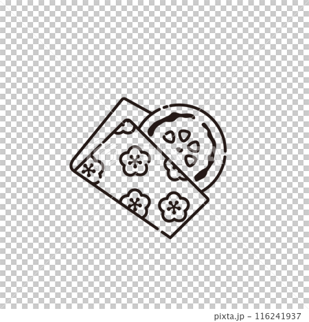 Illustration of Umegae-mochi (line drawing) Illustration of Umegae-mochi (line drawing) 116241937