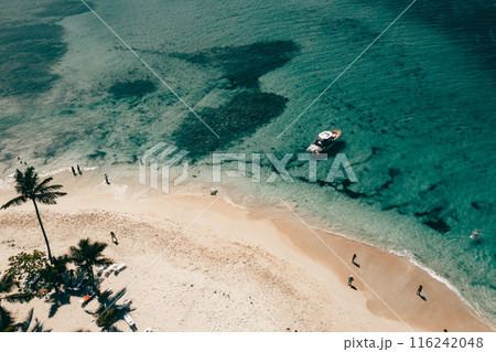 Tropical carribbean beach, aerial abstract background 116242048