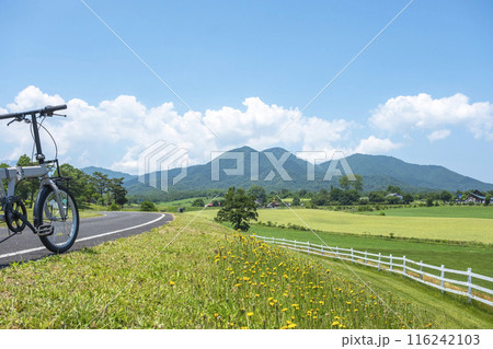 新緑・初夏のサイクリングイメージ　（蒜山高原） 116242103