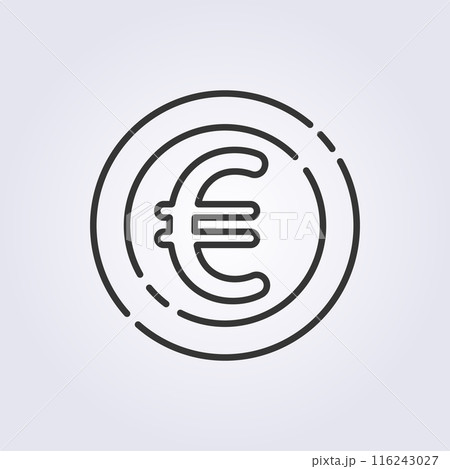 line art euro icon vector illustration designのイラスト素材 [116243027] - PIXTA