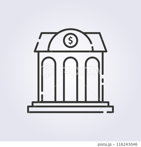 line art bank architecture icon logo vector illustration design line art bank architecture icon logo vector illustration design 116243046