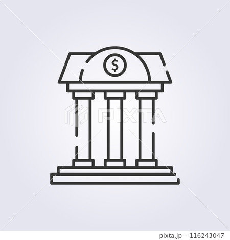 line art vintage bank architecture icon logo vector illustration design line art vintage bank architecture icon logo vector illustration design 116243047