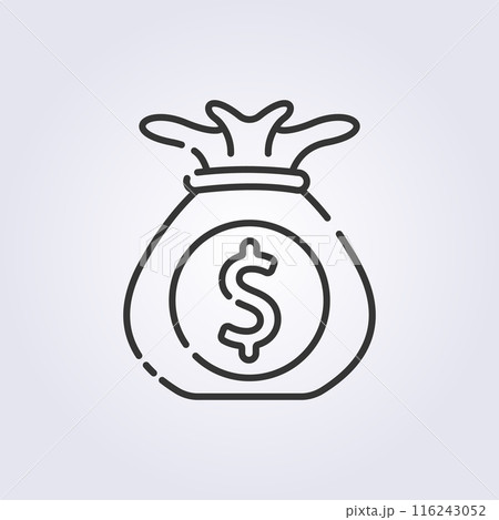 line art money bag icon logo vector illustration design line art money bag icon logo vector illustration design 116243052