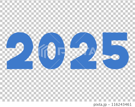 シンプルな2025年の文字イラスト素材 116243461