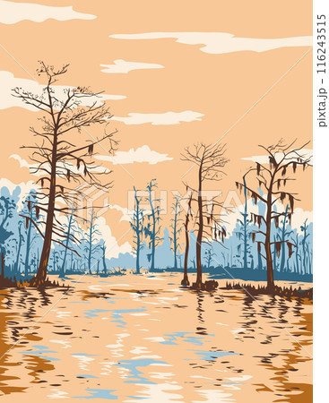 Jean Lafitte National Historical Park in Louisiana WPA Poster Art 116243515