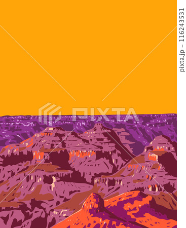 South Rim View Grand Canyon National Park Arizona WPA Poster Art 116243531