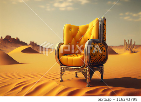 Yellow Chair Sand Antique Vintage Yellow Chair Sand Antique Vintage 116243799
