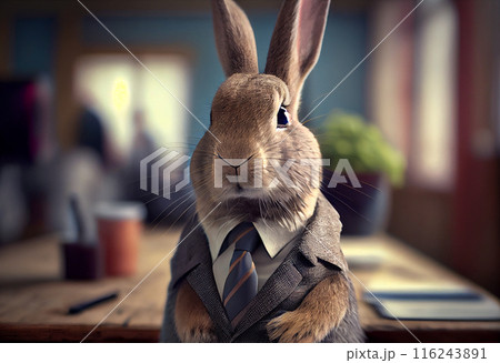 rabbit in a business suit 116243891