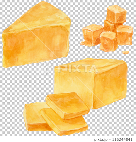 チェダーチーズ　水彩イラストセット 116244841