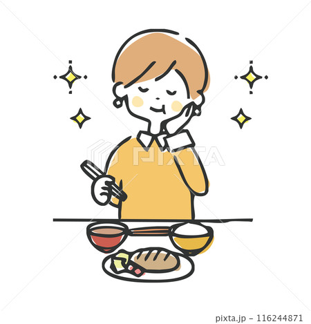 食事する女性 食事する女性 116244871