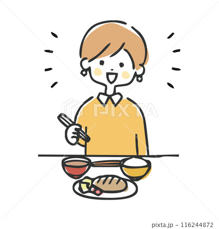 食事する女性 116244872