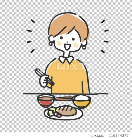 食事する女性 116244872