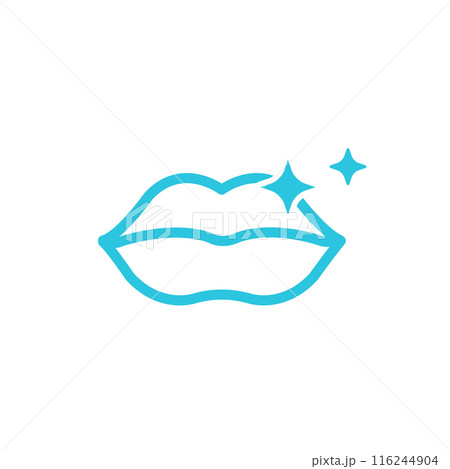 Glossy lips. Isolated on white background. From blue icon set. Glossy lips. Isolated on white background. From blue icon set. 116244904