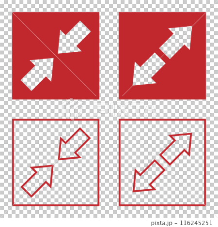 Zoom in and out icon red 116245251