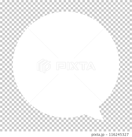 シンプルな白塗りのふきだし 116245327