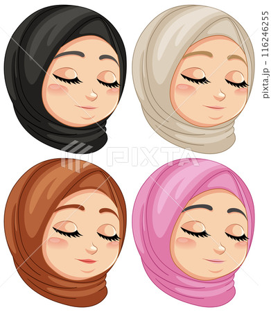 Muslim Girl Character Vector Illustration Muslim Girl Character Vector Illustration 116246255