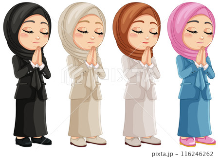 Muslim Girl in Prayer 116246262