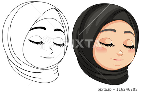 Peaceful Muslim Girl Illustration Peaceful Muslim Girl Illustration 116246285