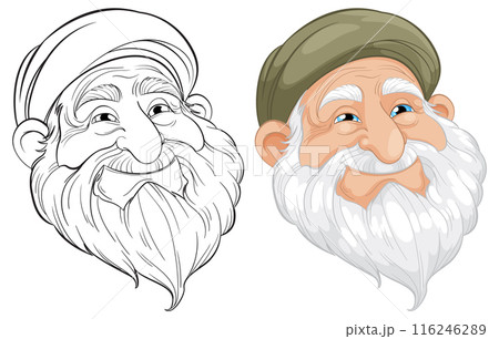 Smiling Elderly Man Illustration 116246289