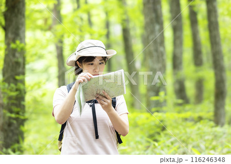 登山をする女性 116246348