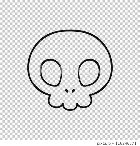 かわいいドクロ・線画 116246571