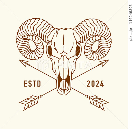sheep skull line art illustration vector sheep skull line art illustration vector 116246898