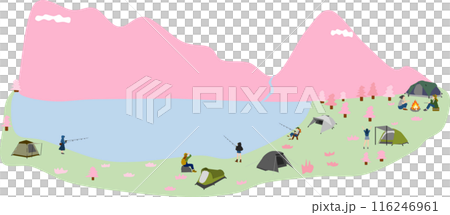 Spring campsite illustration 116246961