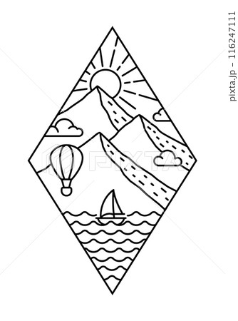 beautiful nature line art illustration vector beautiful nature line art illustration vector 116247111