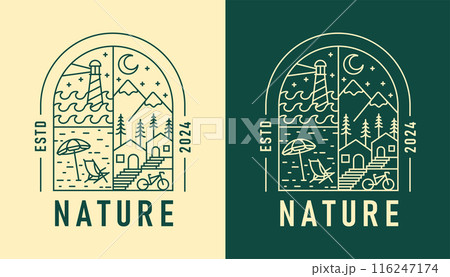 natural view in the form of a window illustration natural view in the form of a window illustration 116247174