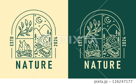 natural view in the form of a window illustration 116247177