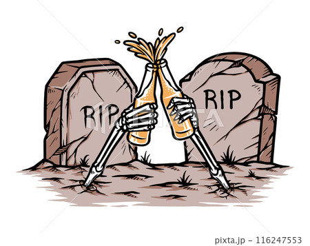 cheers to death with friends illustration 116247553