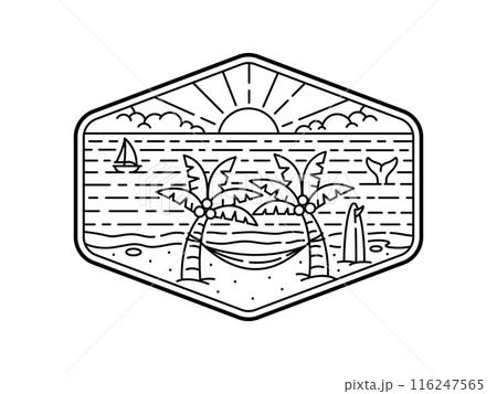 natural scenery in the frame line art illustration 116247565