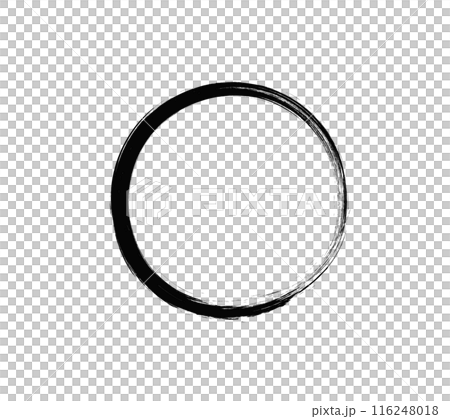 筆で描いた黒色のシンプルな円のイラスト 116248018