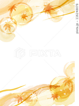 オレンジ　水彩　秋の紅葉背景素材 116248078