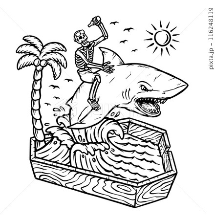 skull riding a shark in the dead sea 116248119