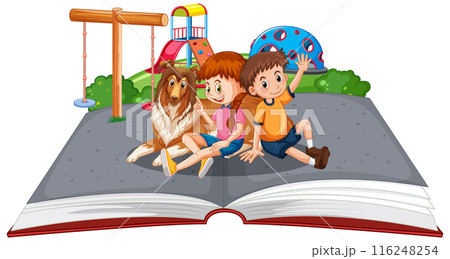 Children Playing in Open Book Children Playing in Open Book 116248254