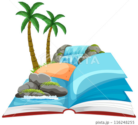 Tropical Paradise in an Open Book 116248255